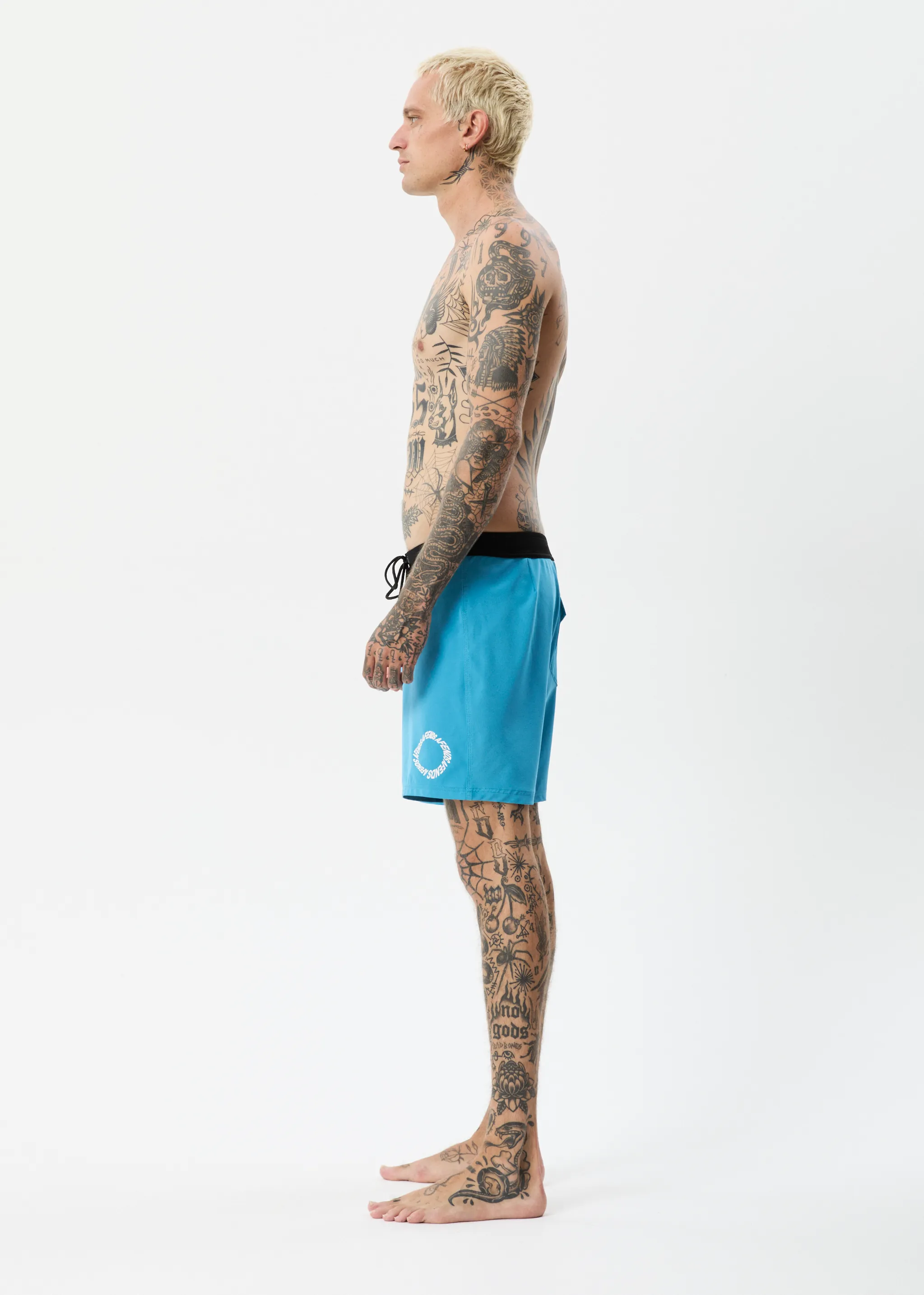 AFENDS Mens Vortex - Fixed Waist Boardshorts - Dark Teal