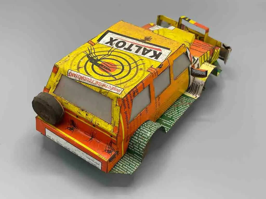 African Recycled Labeled Metal Can Toy Car - Burkina Faso