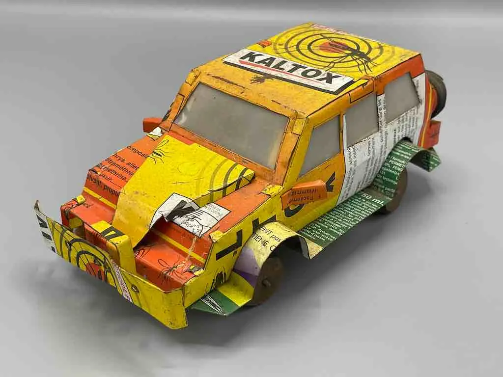African Recycled Labeled Metal Can Toy Car - Burkina Faso