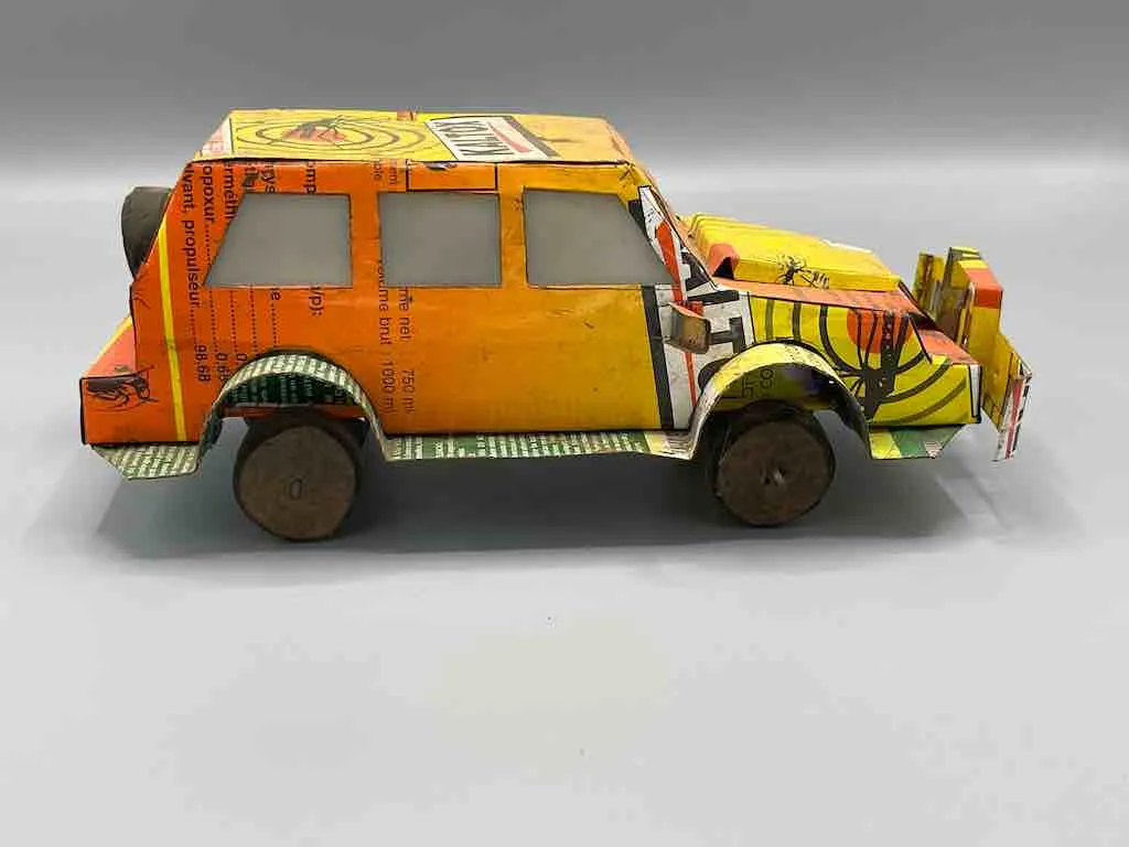 African Recycled Labeled Metal Can Toy Car - Burkina Faso