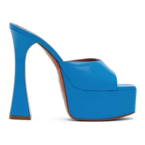 Amina Muaddi Blue Dalida Heeled Sandals