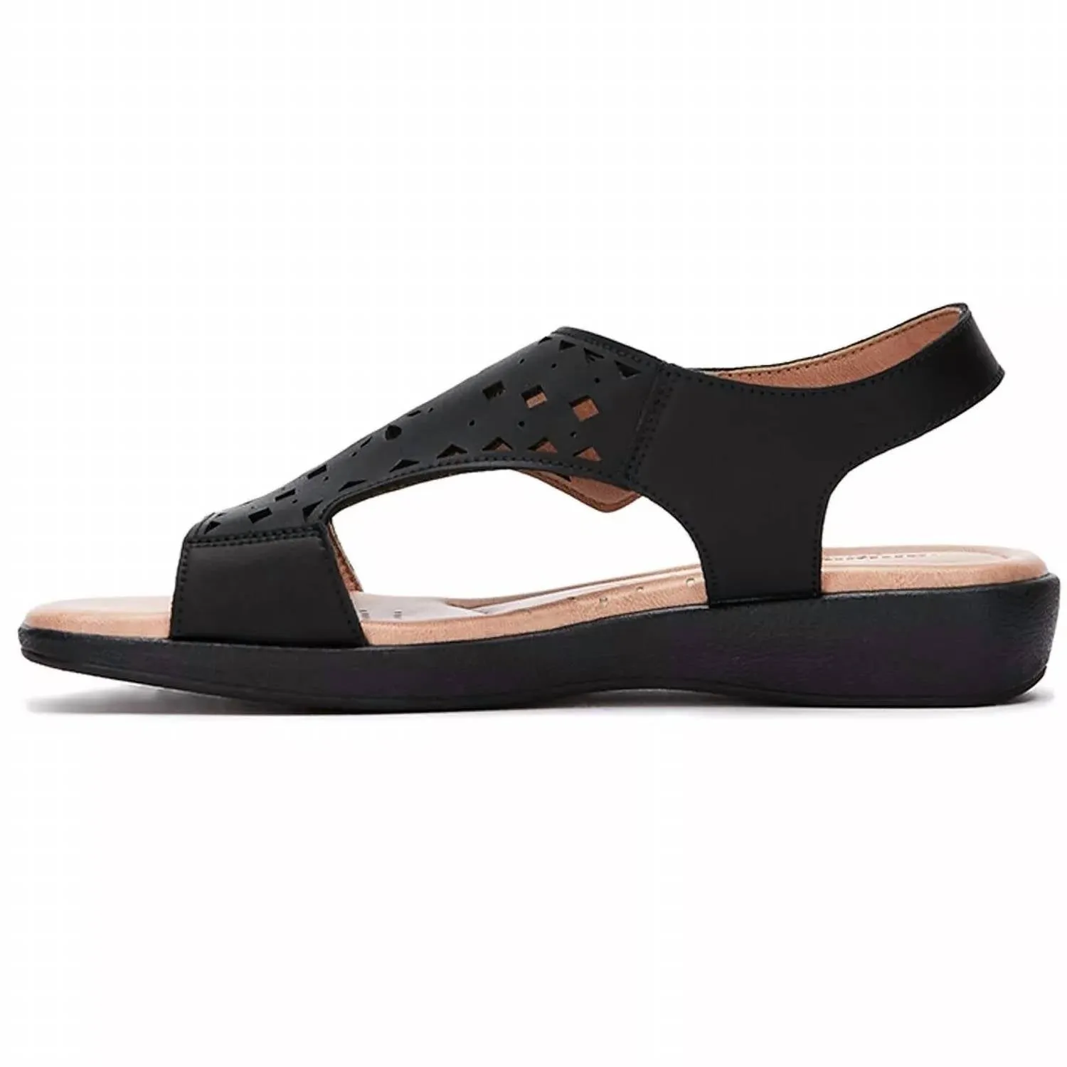 Andrea - Women's Leather Comfort Laser Pattern Sandals