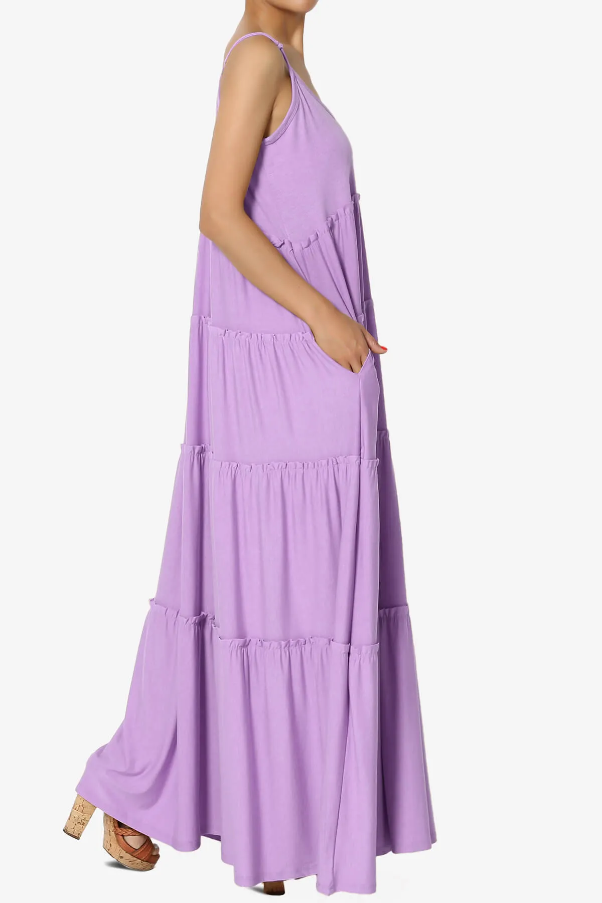 Bennet Ruffle Tiered Pocket Cami Maxi Dress