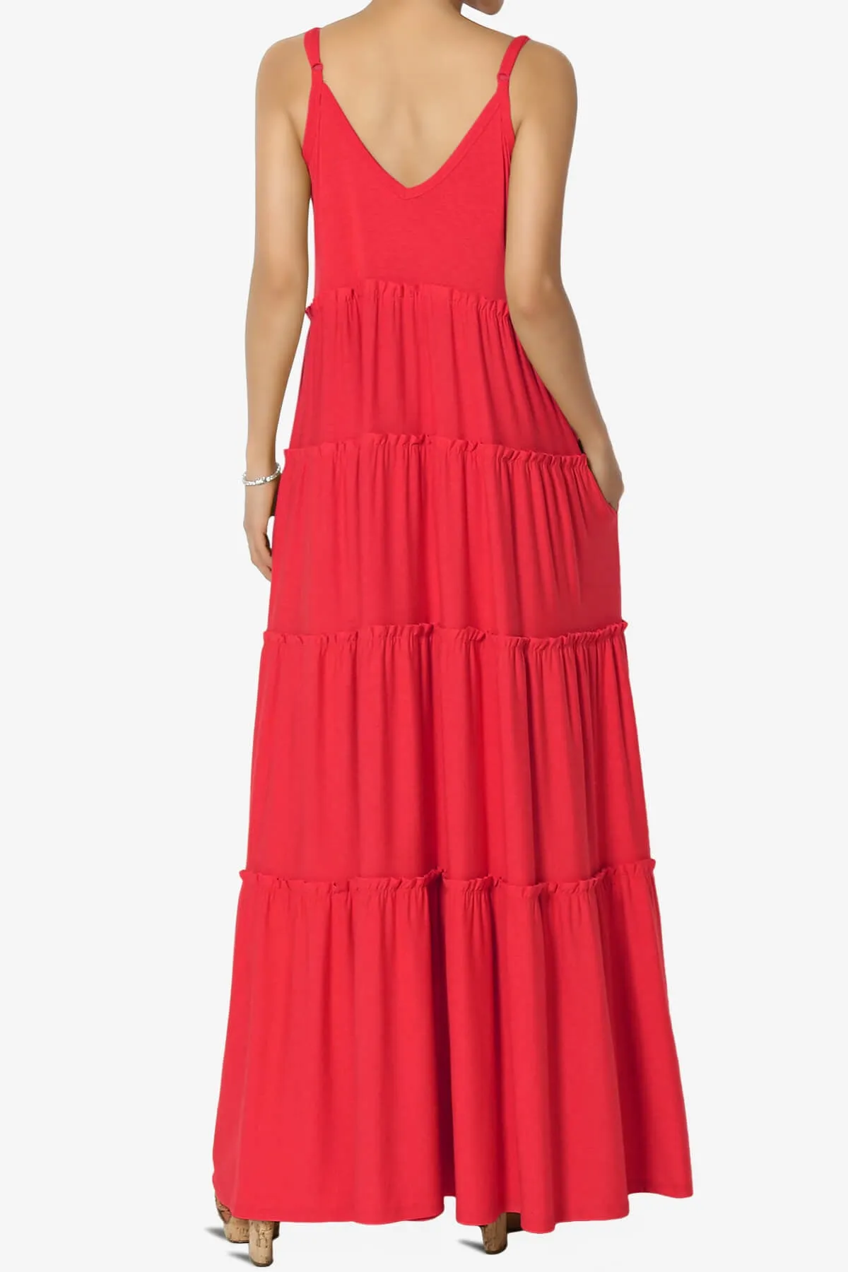 Bennet Ruffle Tiered Pocket Cami Maxi Dress
