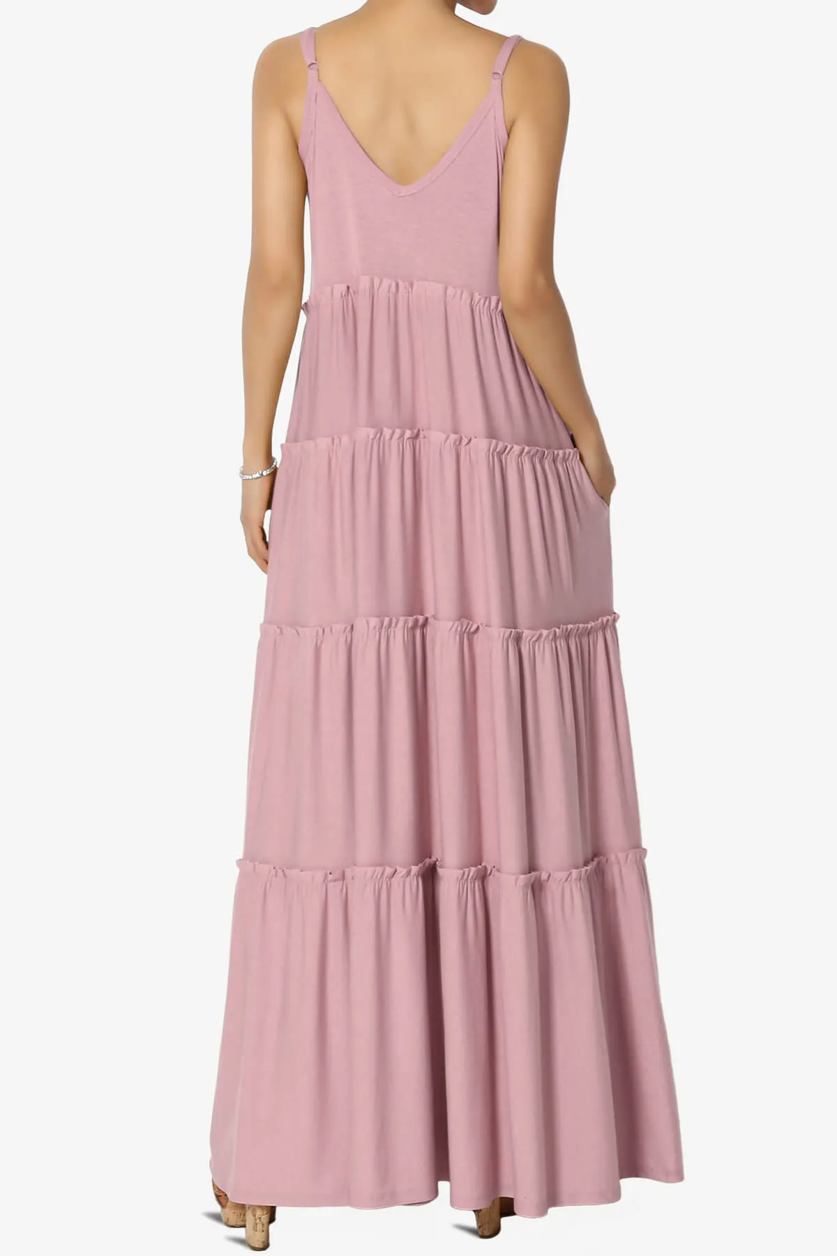 Bennet Ruffle Tiered Pocket Cami Maxi Dress