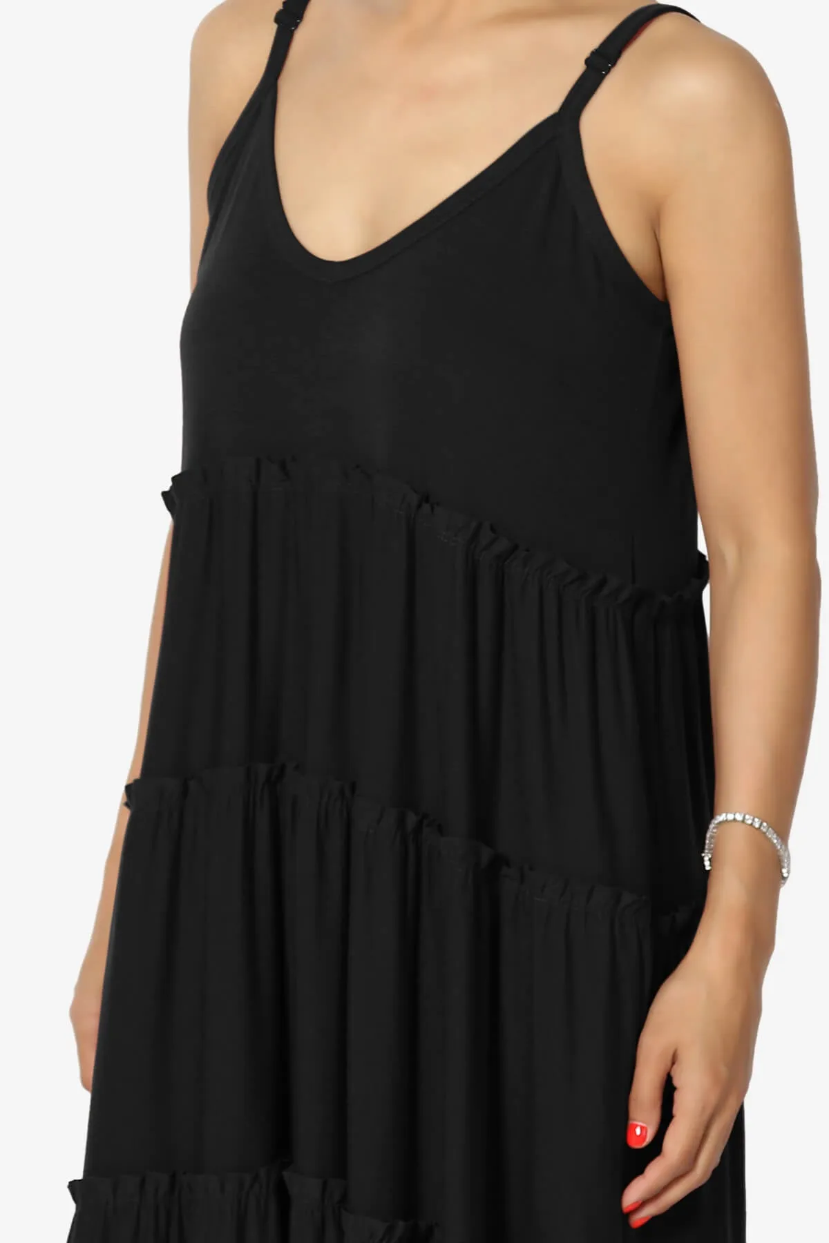 Bennet Ruffle Tiered Pocket Cami Maxi Dress