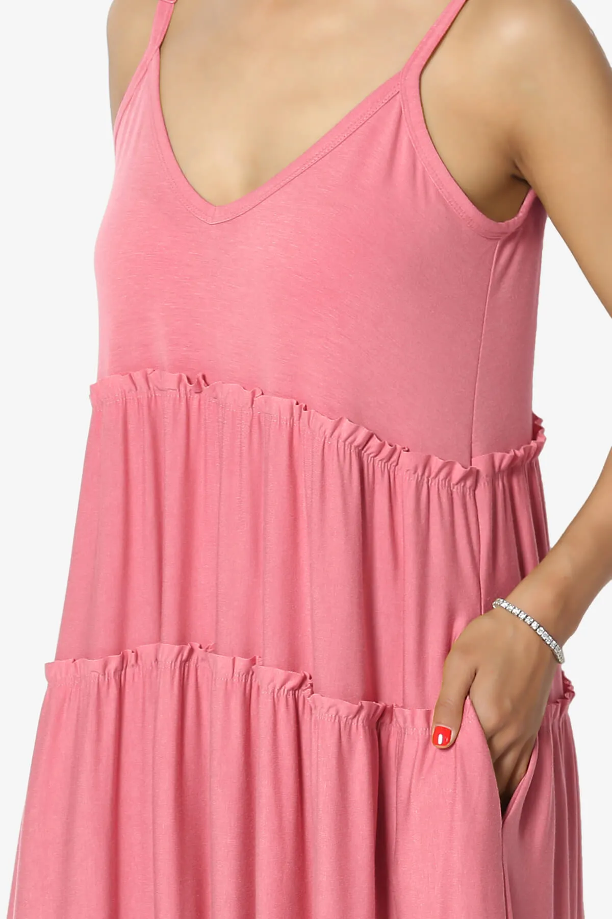 Bennet Ruffle Tiered Pocket Cami Maxi Dress