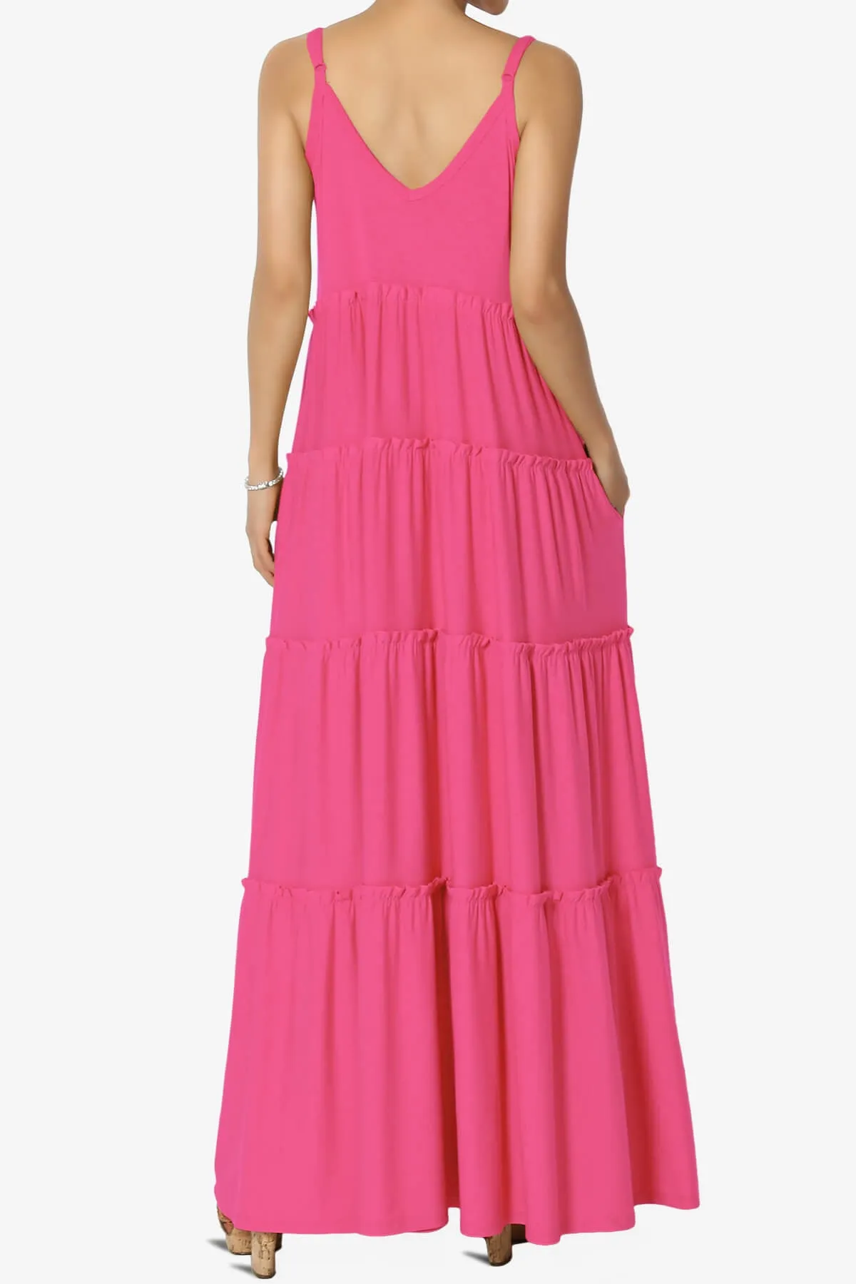 Bennet Ruffle Tiered Pocket Cami Maxi Dress