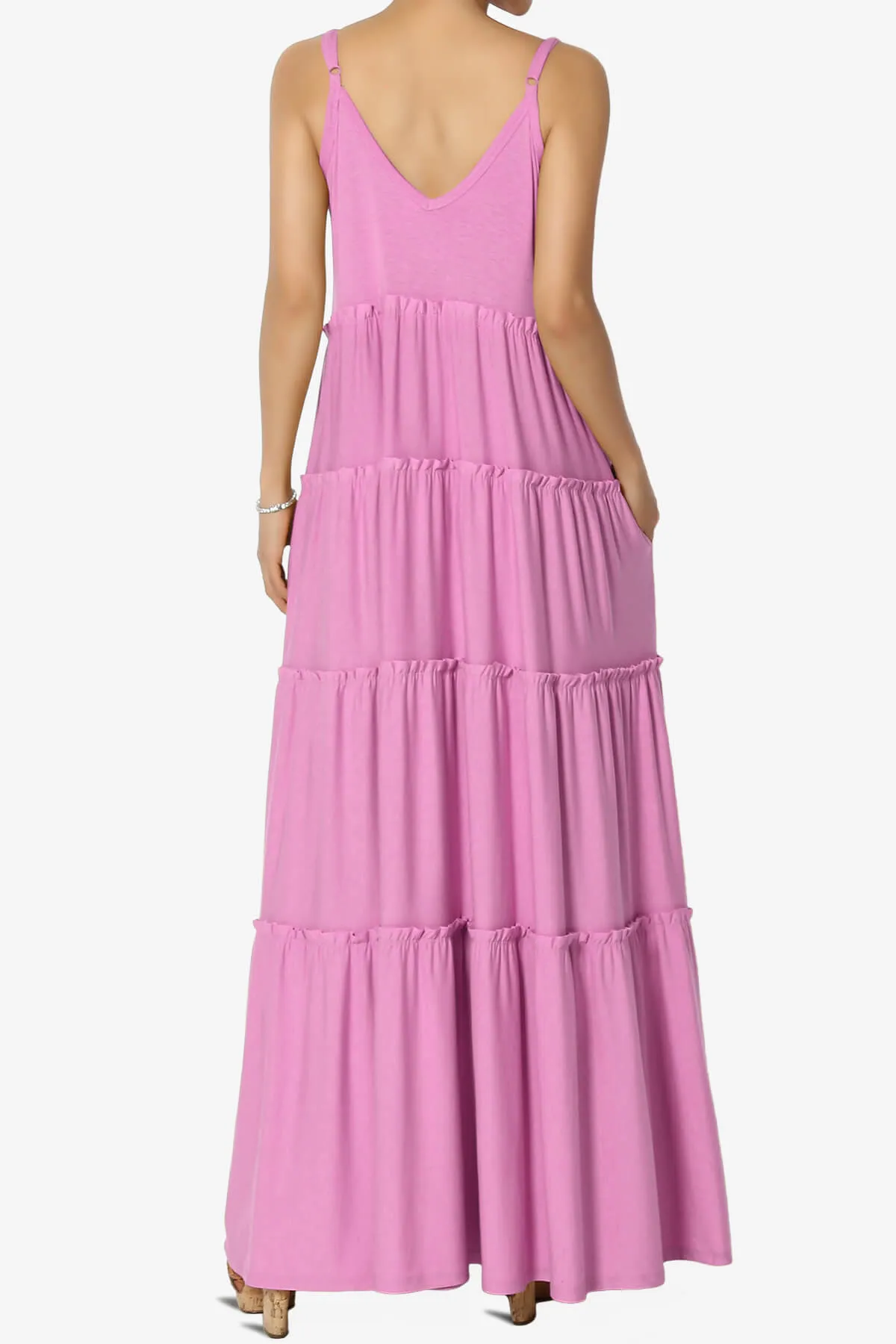 Bennet Ruffle Tiered Pocket Cami Maxi Dress