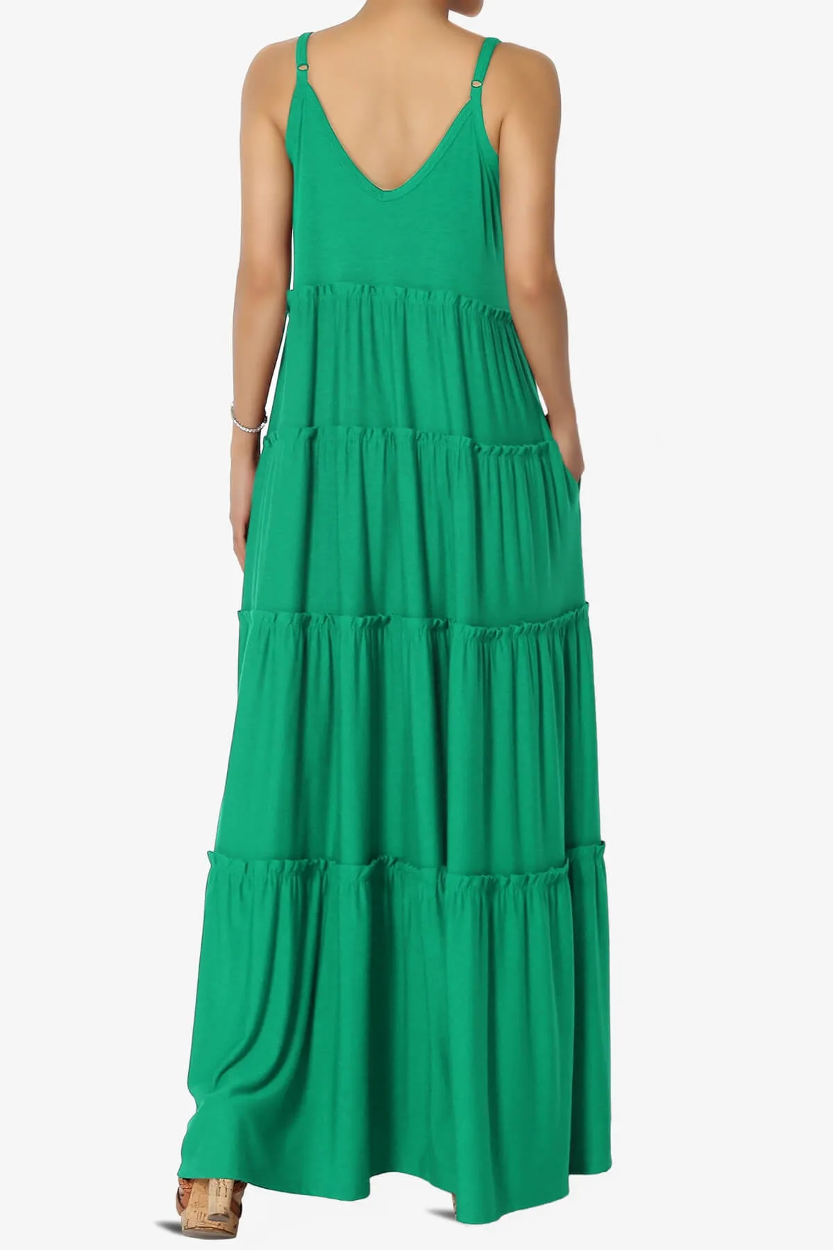 Bennet Ruffle Tiered Pocket Cami Maxi Dress