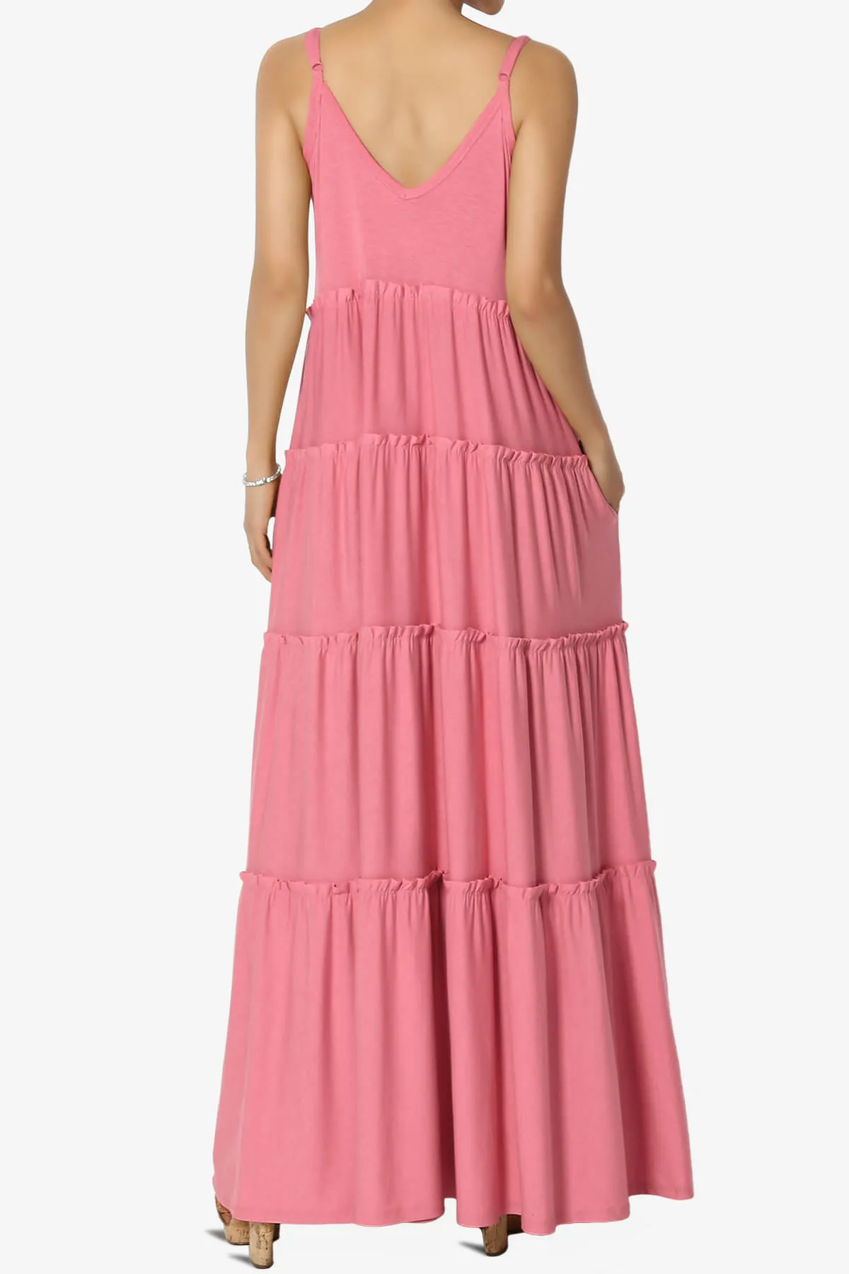 Bennet Ruffle Tiered Pocket Cami Maxi Dress