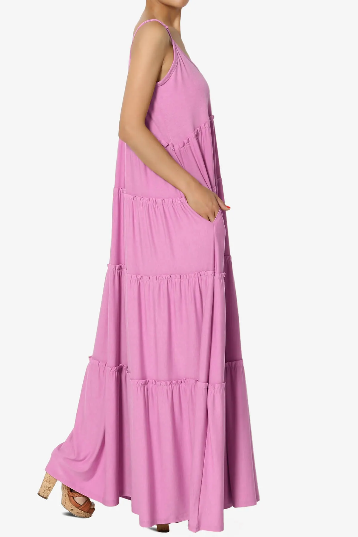 Bennet Ruffle Tiered Pocket Cami Maxi Dress