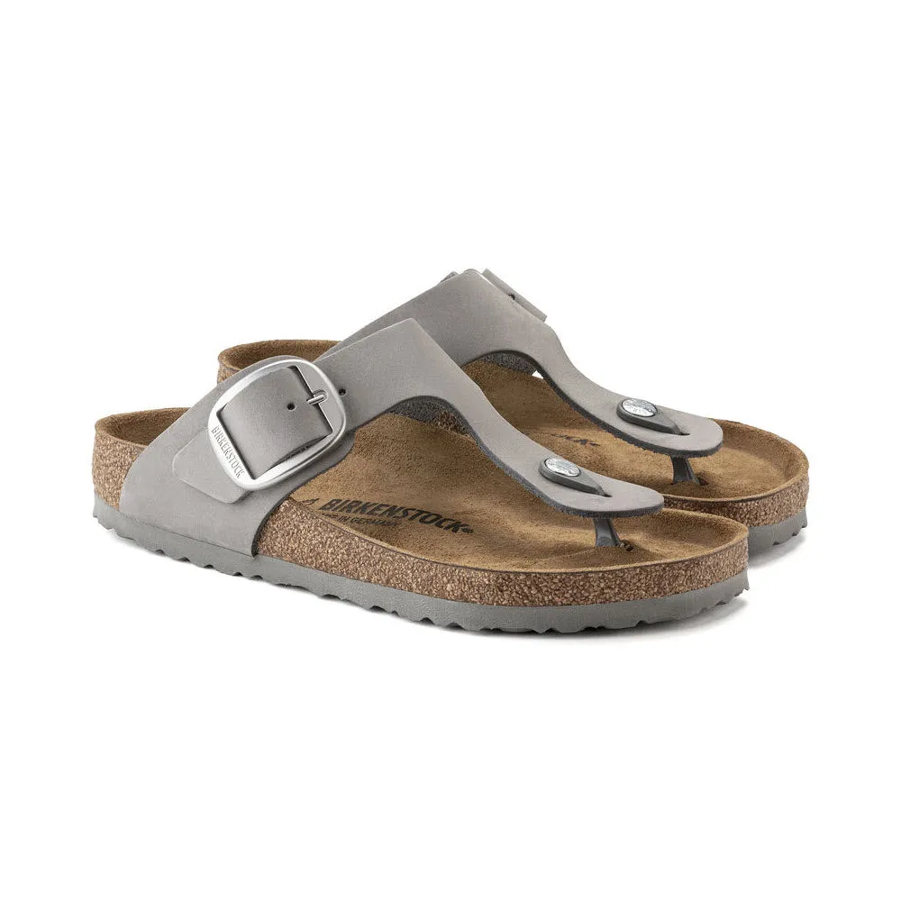 BIRKENSTOCK GIZEH BIG BUCKLE DOVE GREY NUBUCK - WOMENS