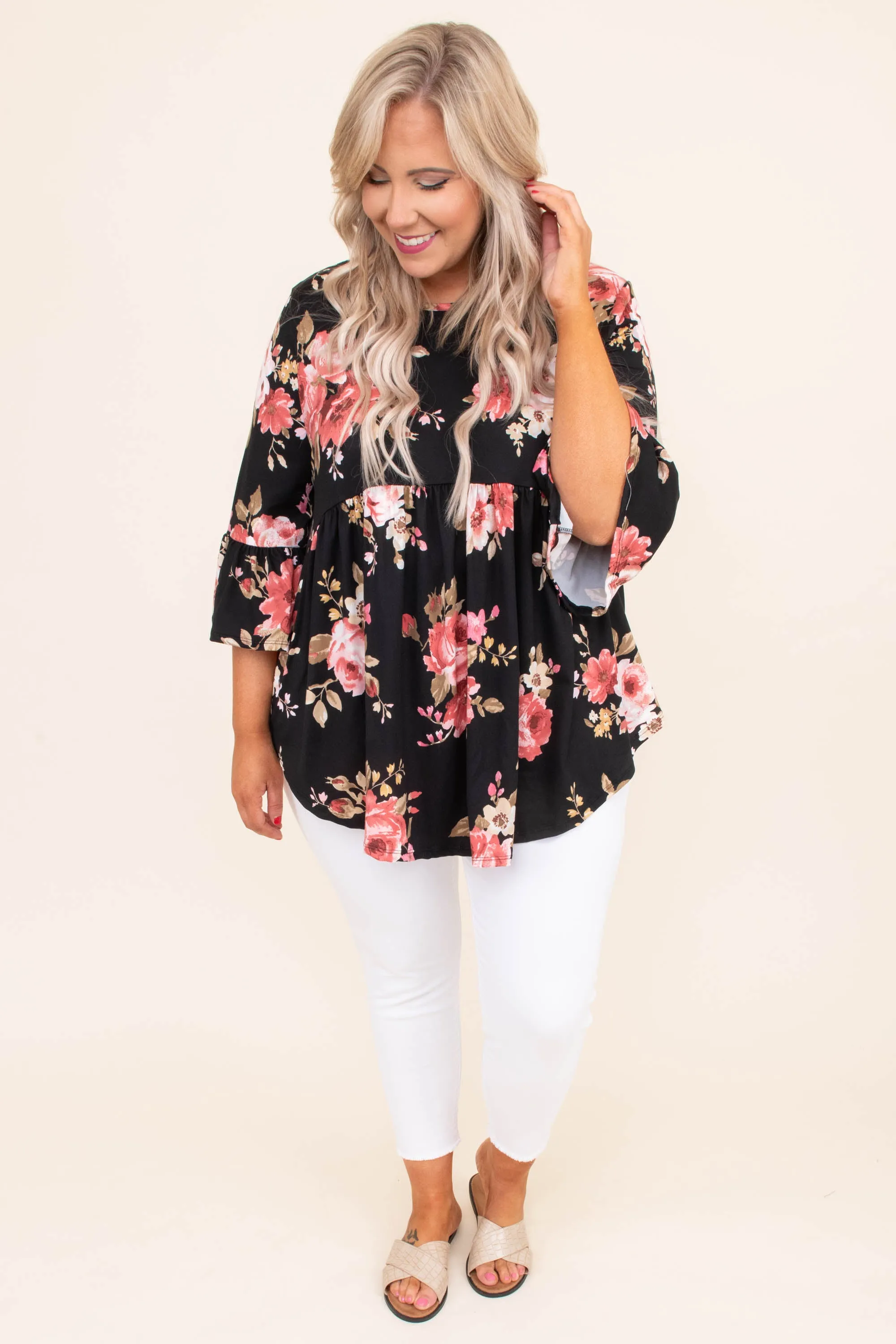 Blooming Love Top, Black