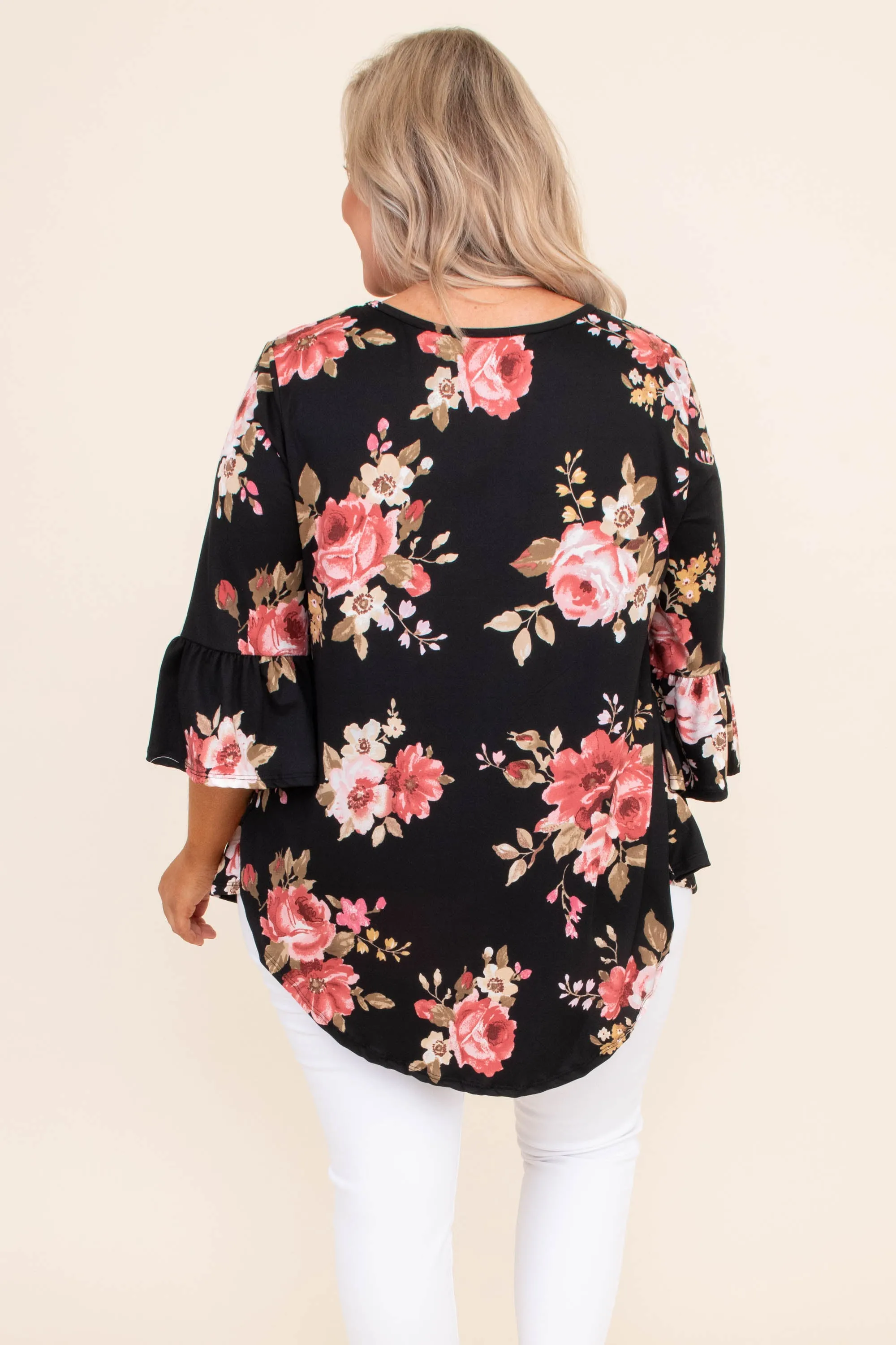 Blooming Love Top, Black