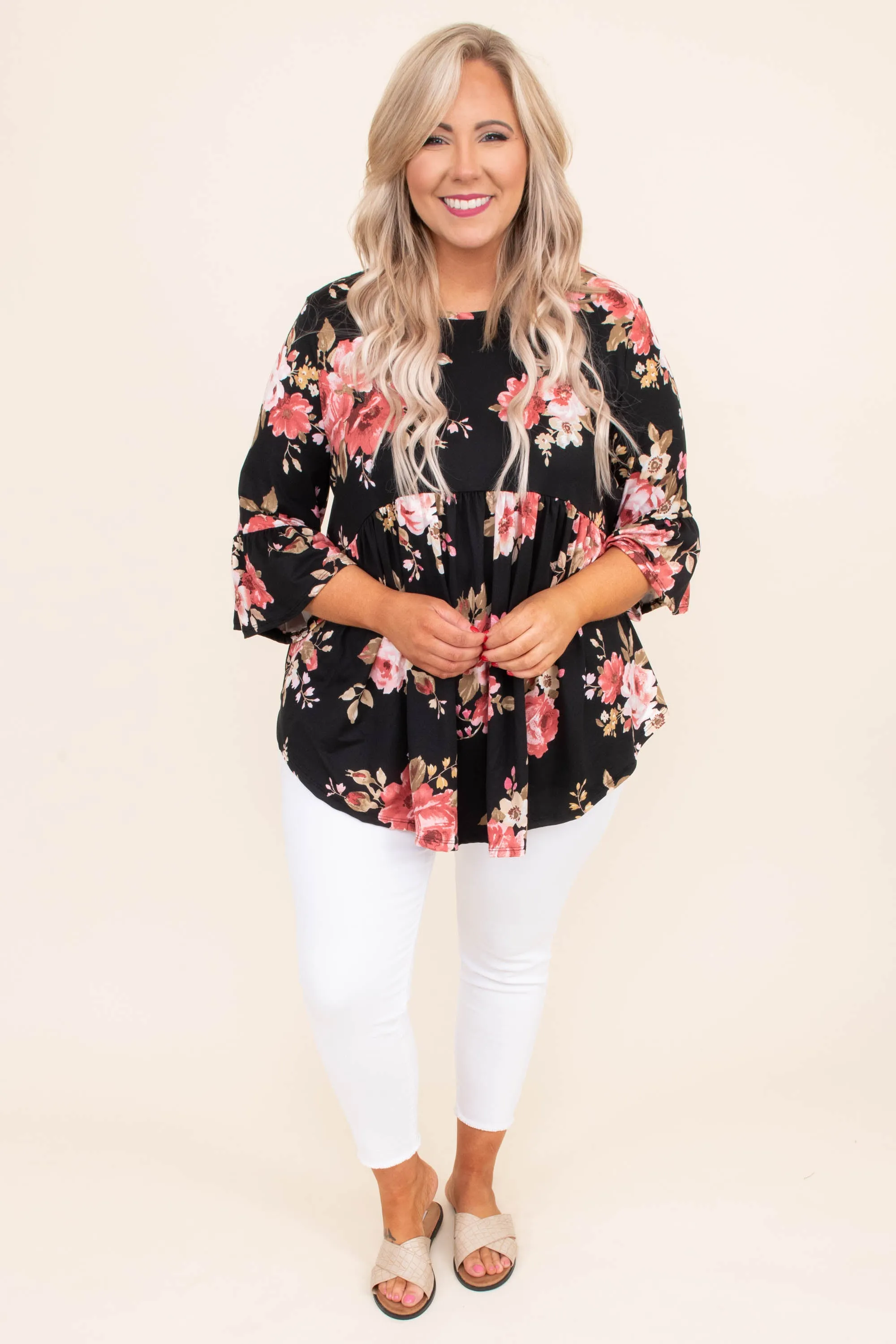 Blooming Love Top, Black