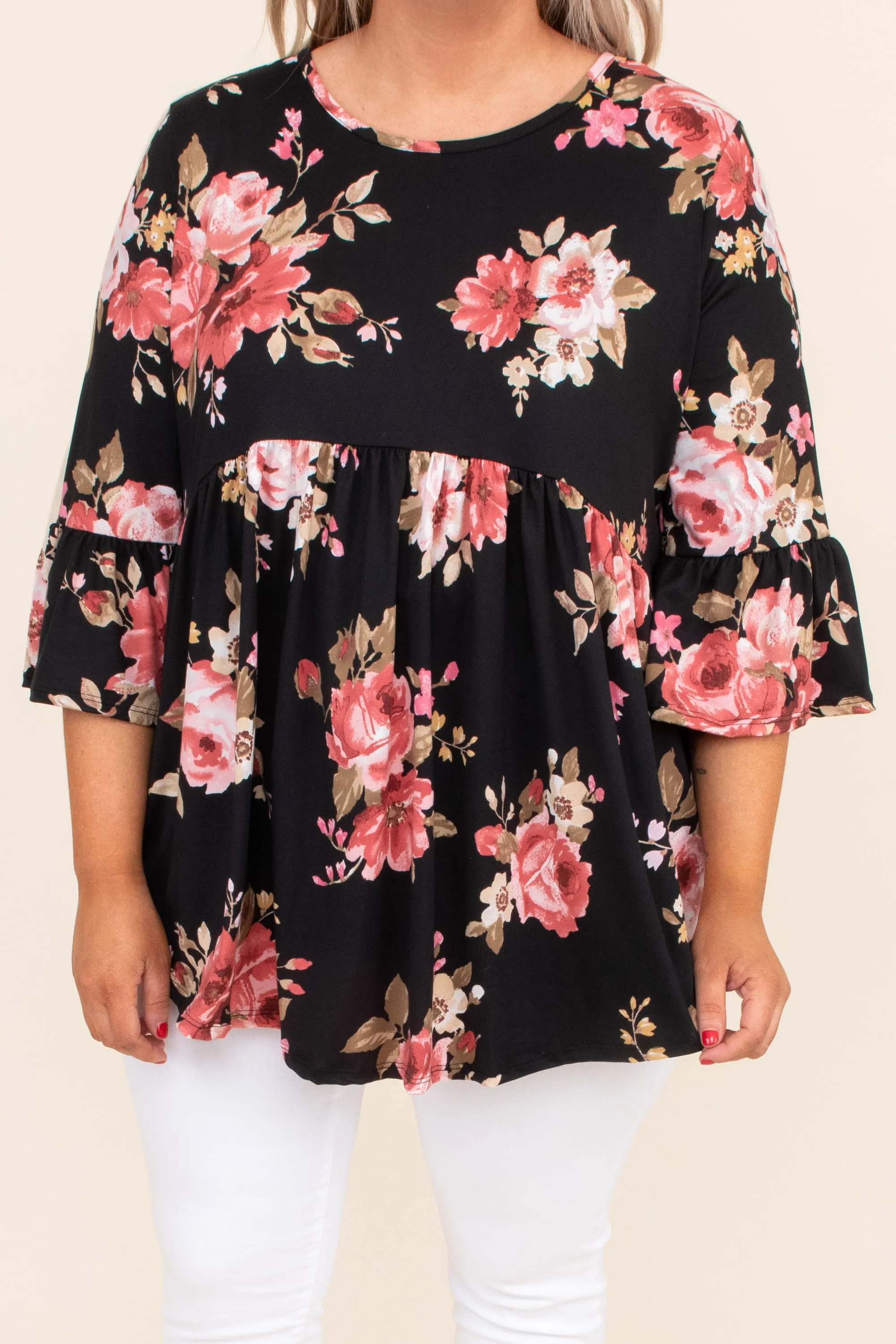 Blooming Love Top, Black