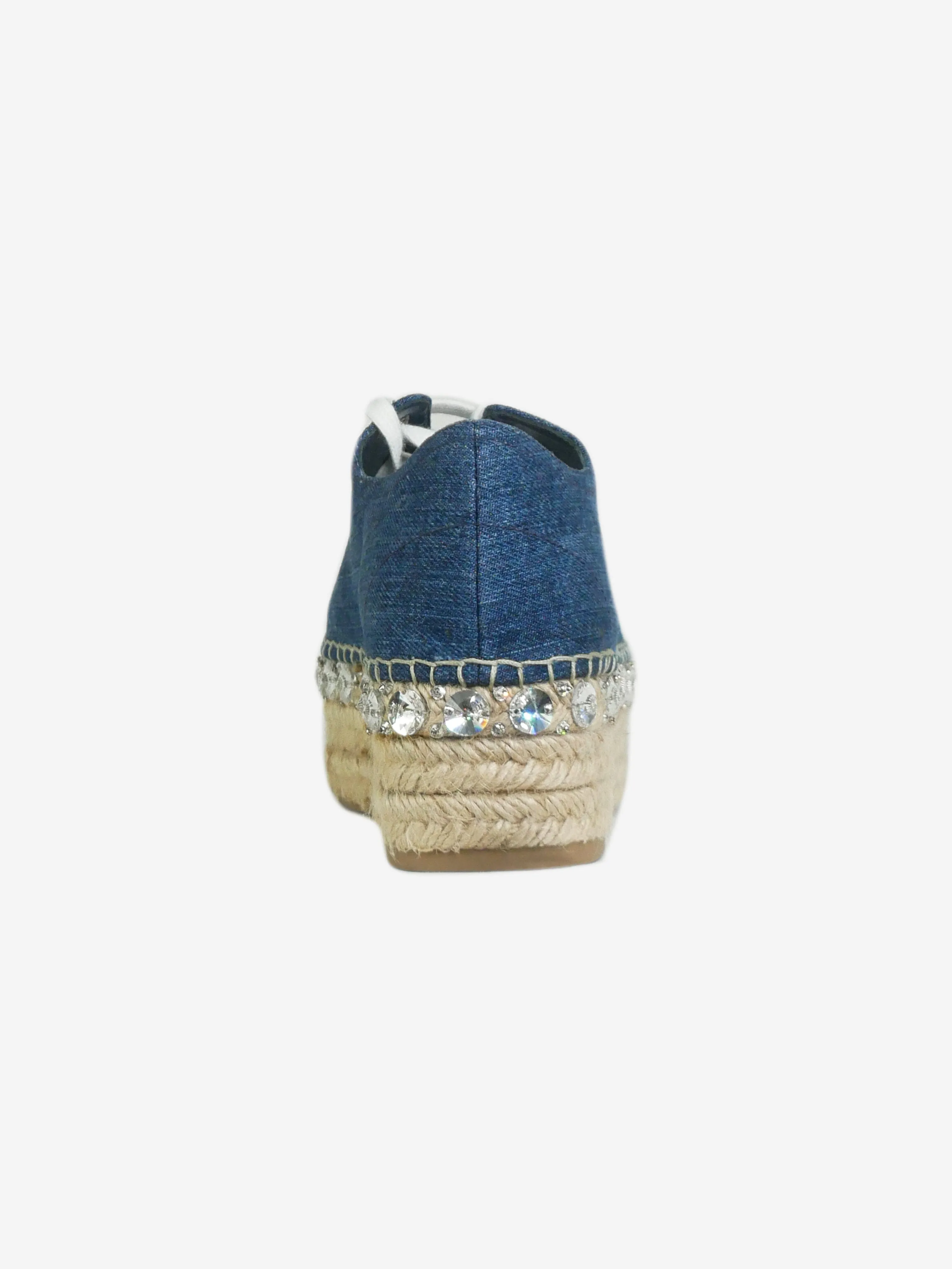 Blue denim platform espadrilles - size EU 36