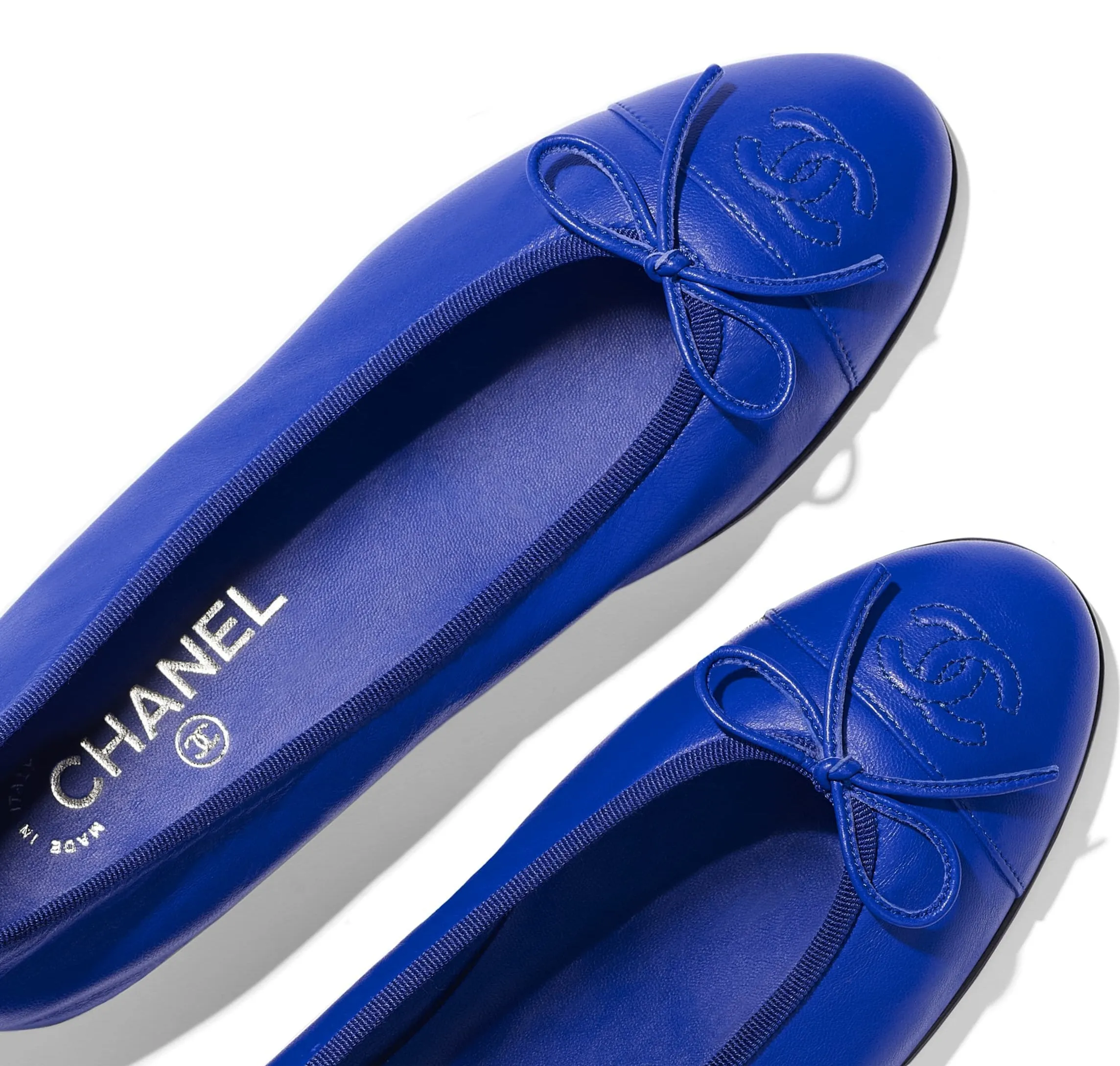 Blue Lambskin Ballerina Flats