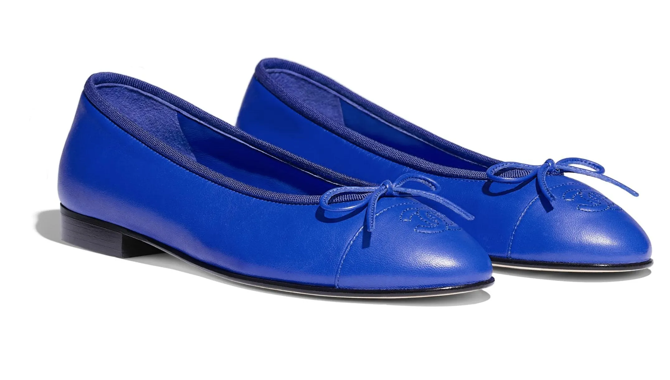 Blue Lambskin Ballerina Flats