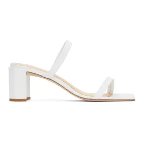 BY FAR White Croc Tanya Heeled Sandals