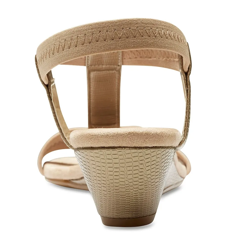 Calvin Heel in Taupe Fabric