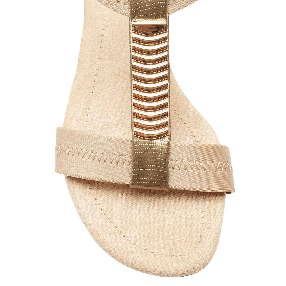 Calvin Heel in Taupe Fabric