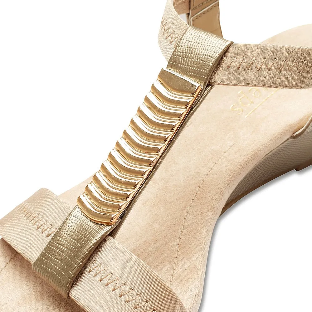 Calvin Heel in Taupe Fabric