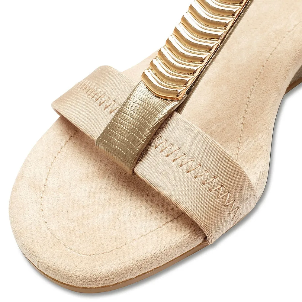 Calvin Heel in Taupe Fabric
