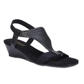 Casino Heel in Black Leather