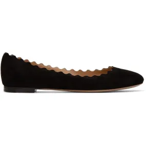 ChloÃ© Black Suede Lauren Ballerina Flats