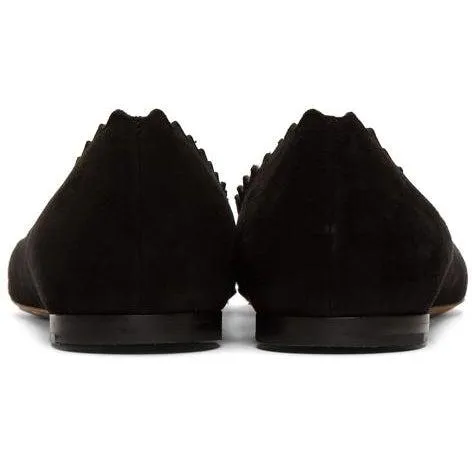 ChloÃ© Black Suede Lauren Ballerina Flats