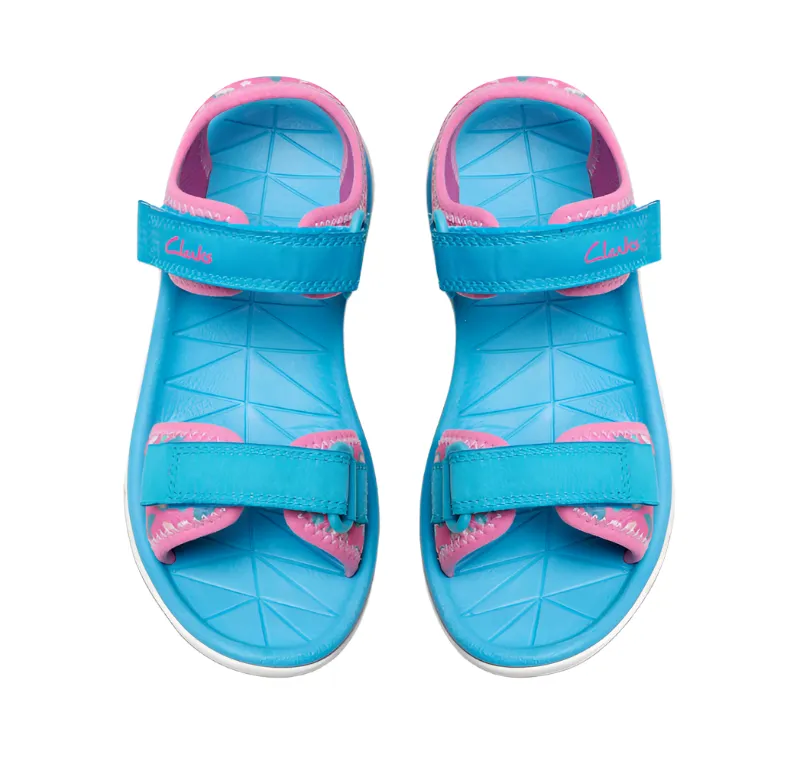 Clarks Girls Sandal Surfing Tide K Hot Pink/Blue