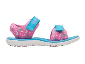 Clarks Girls Sandal Surfing Tide K Hot Pink/Blue