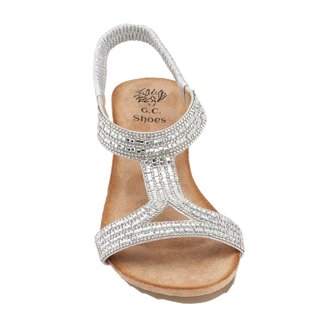 Coretta Silver Wedge Sandals