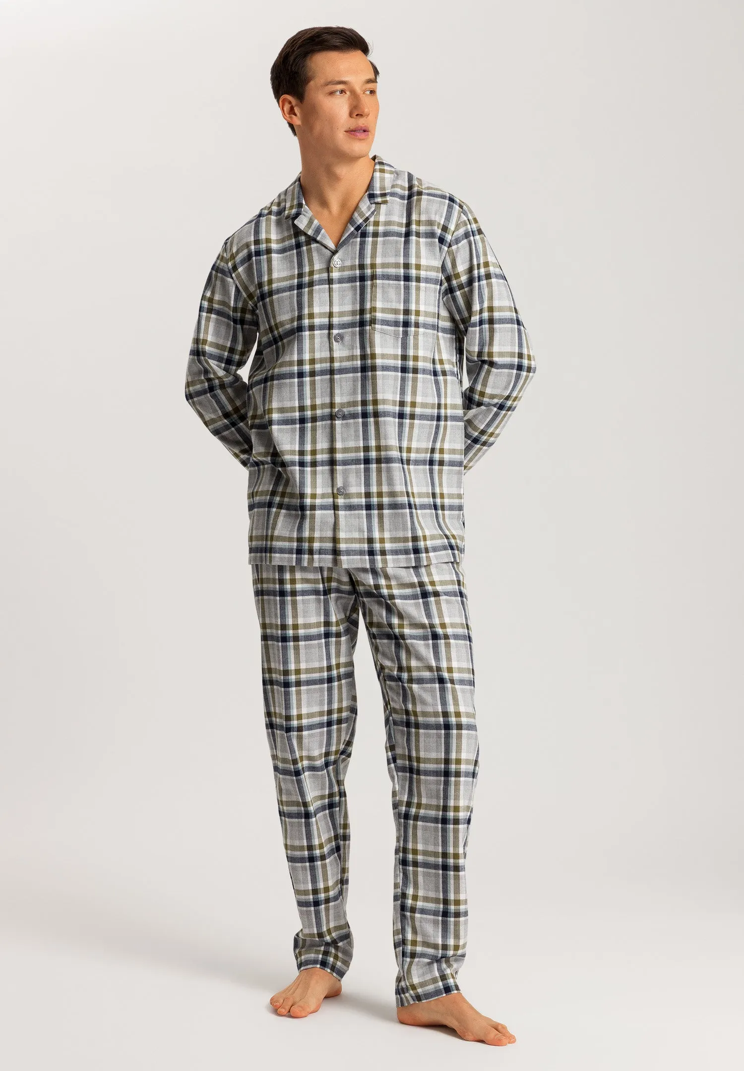 Cozy Comfort Cotton Flannel Button Front Pajama Set | Wintry Check 75724-2889