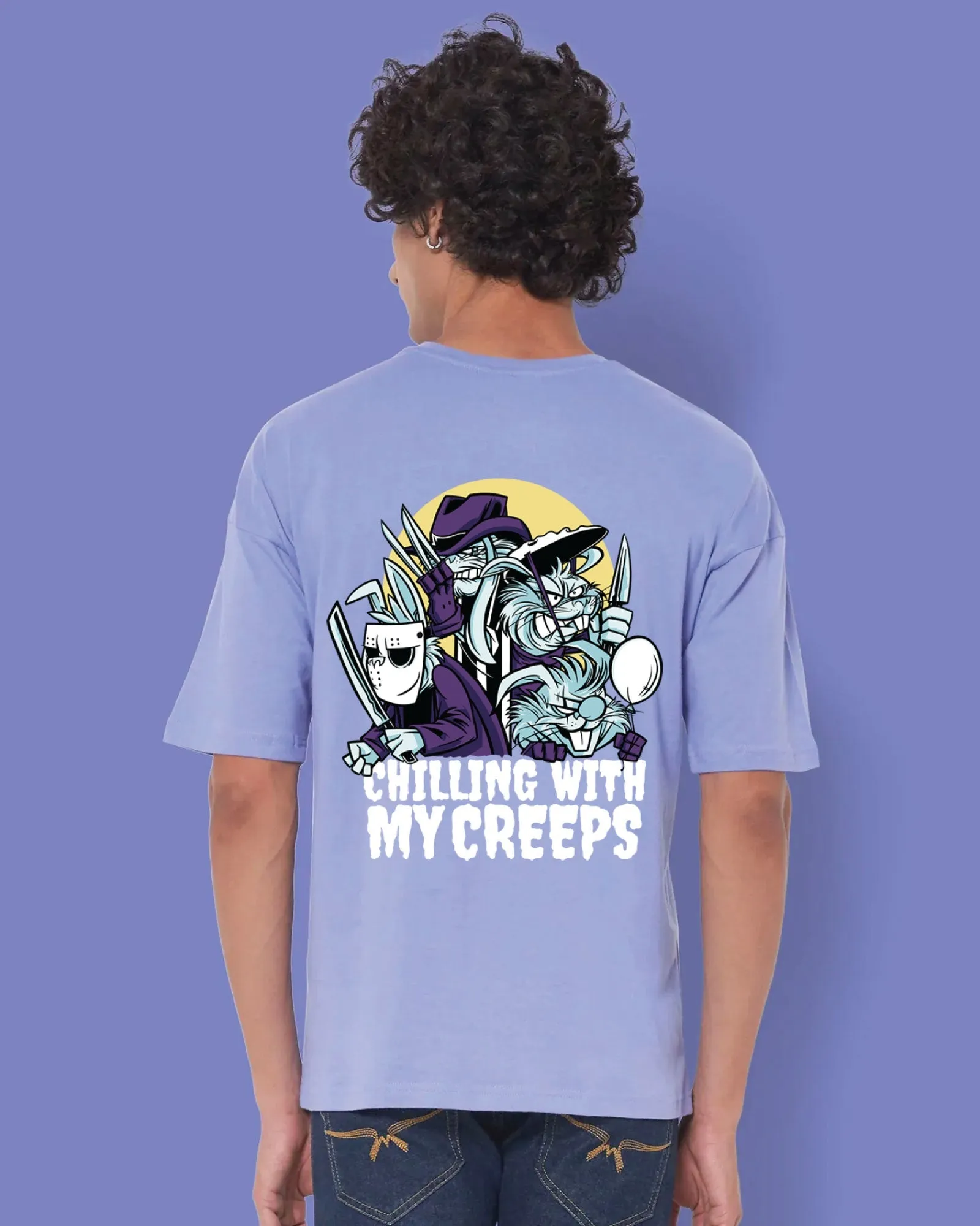 Creepsters Drop Shoulder Crew: Periwinkle