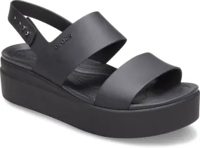 Crocs Womens Sandal Brooklyn Buckle Low Wedge Black