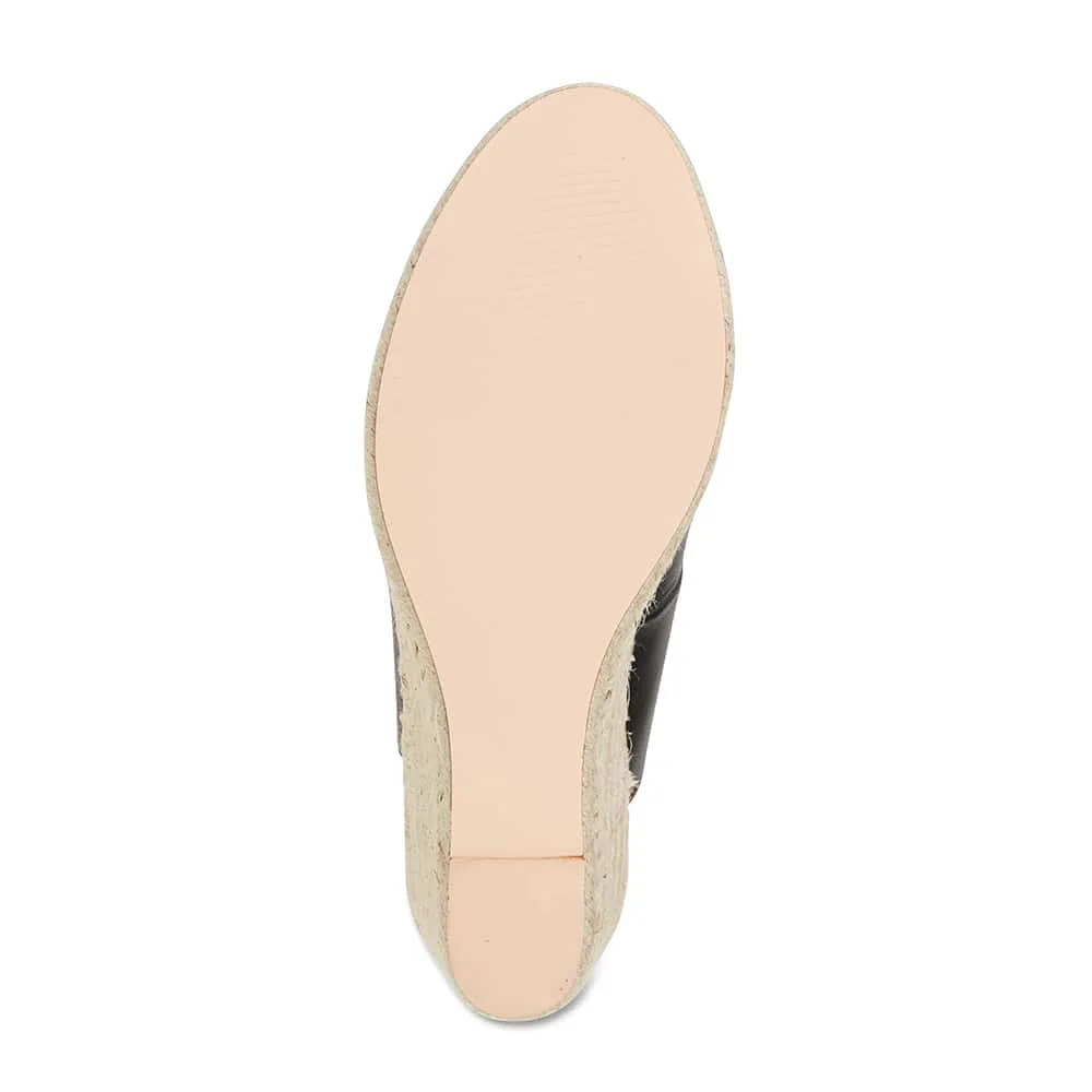 Dakota Espadrille in Black Leather