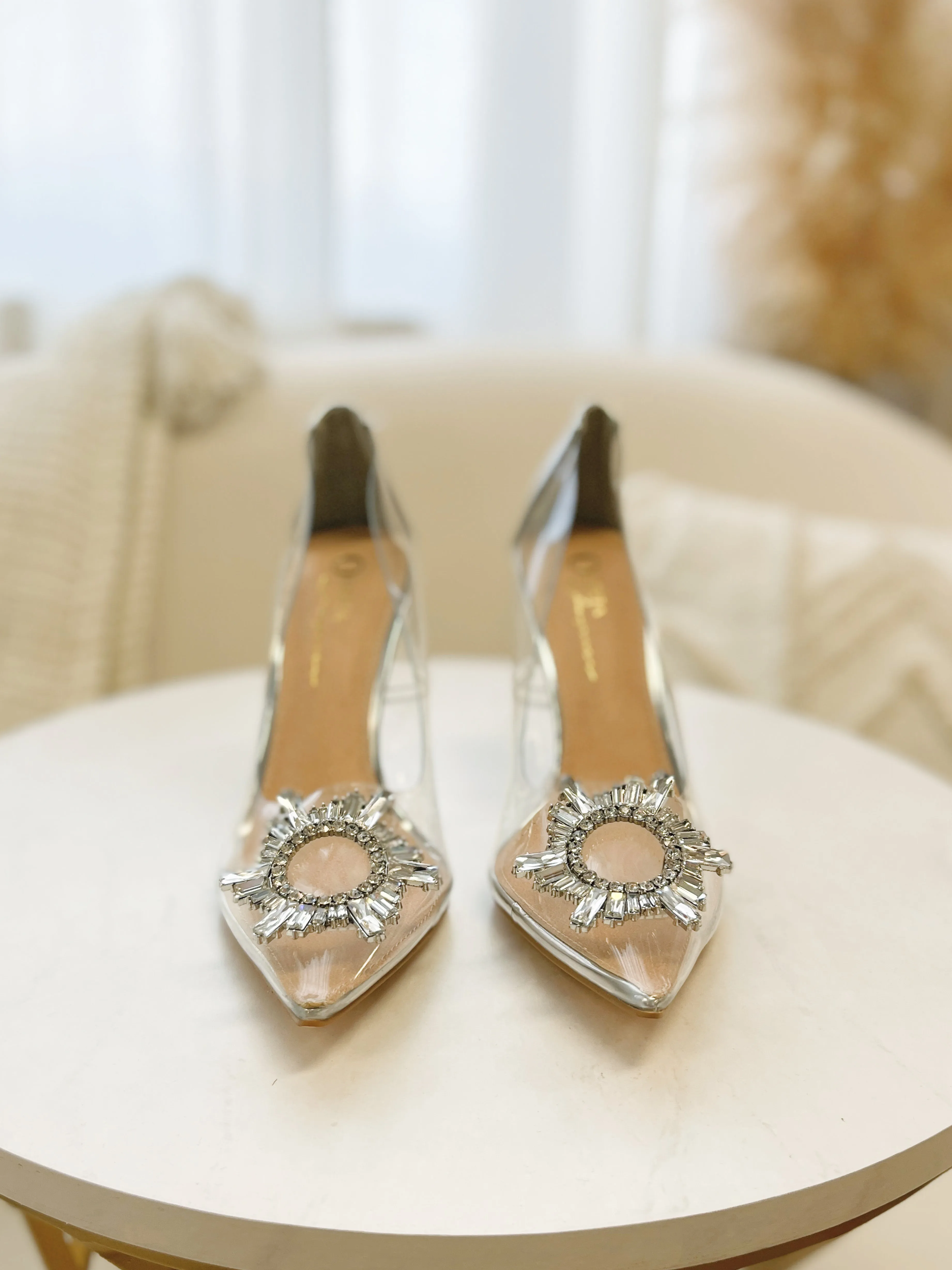Evelyn Crystal Clear Heels