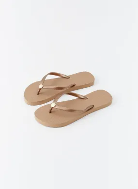 Exclusive Rubber Bronze Flip Flops