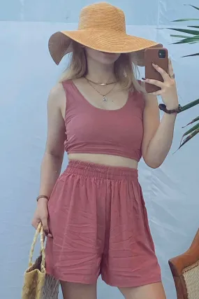 Faye Cropped Tank and Shorts Set