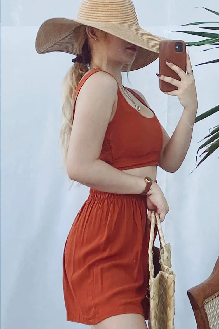 Faye Cropped Tank and Shorts Set