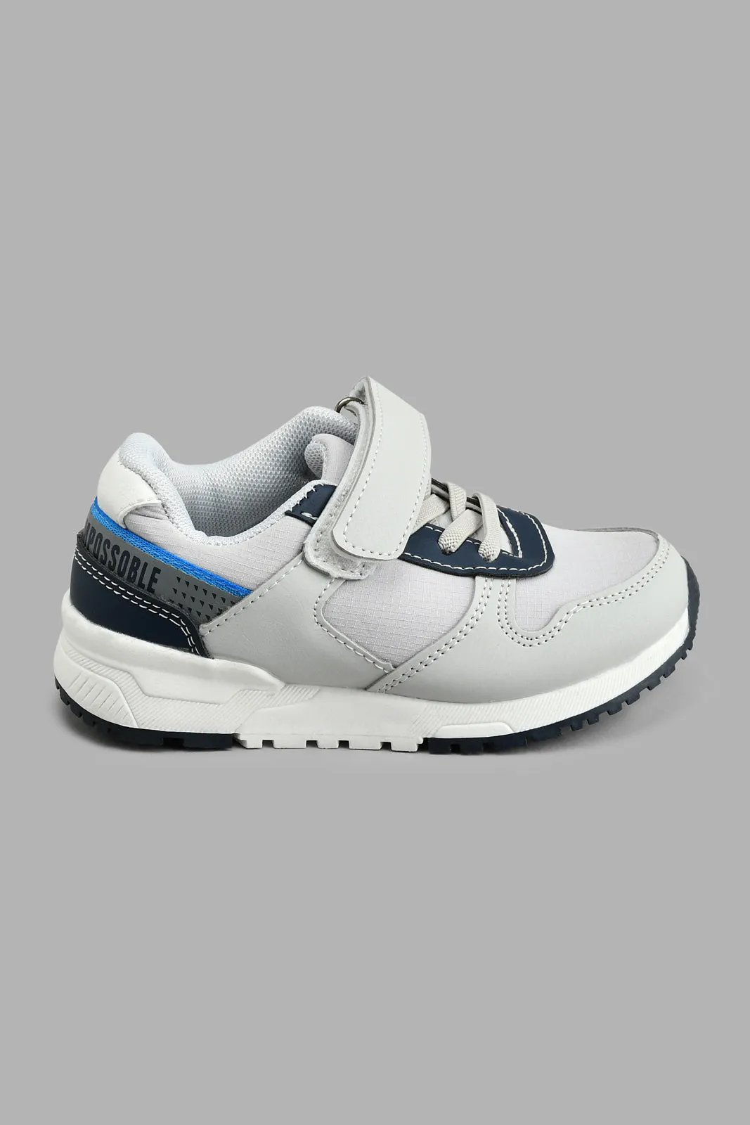 Grey And Navy Colour Block Sneaker