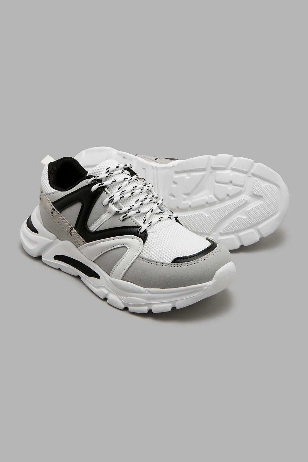 Grey And White Chunky Sneaker