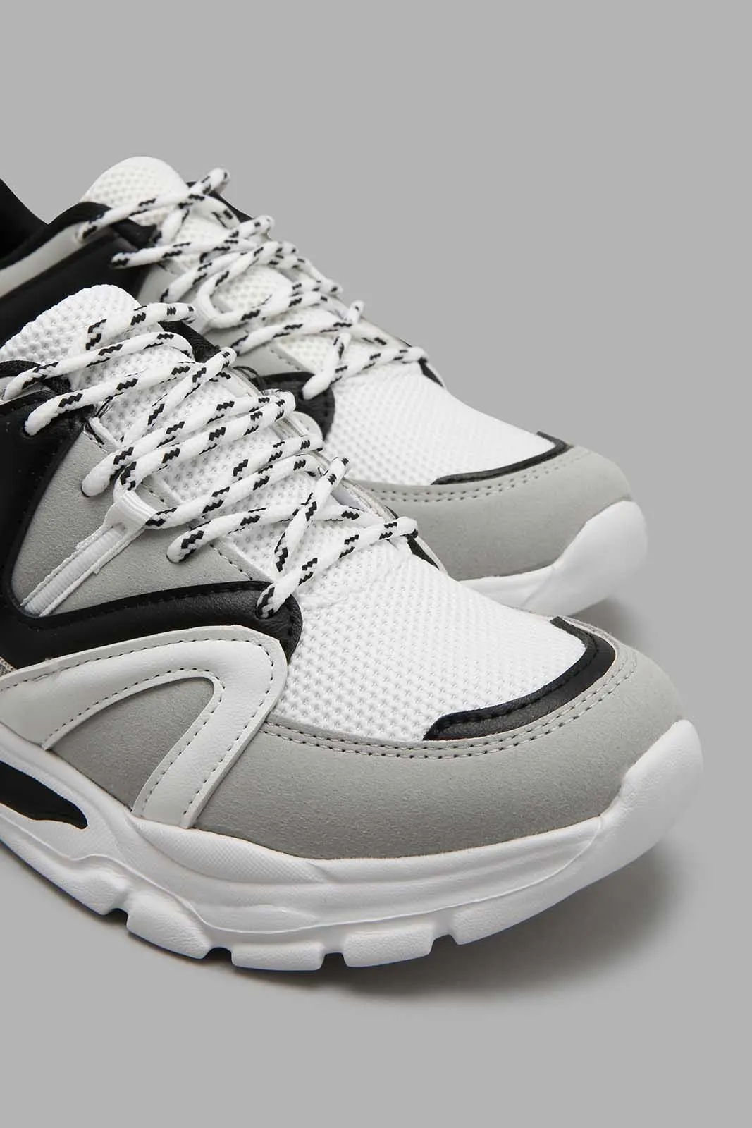 Grey And White Chunky Sneaker