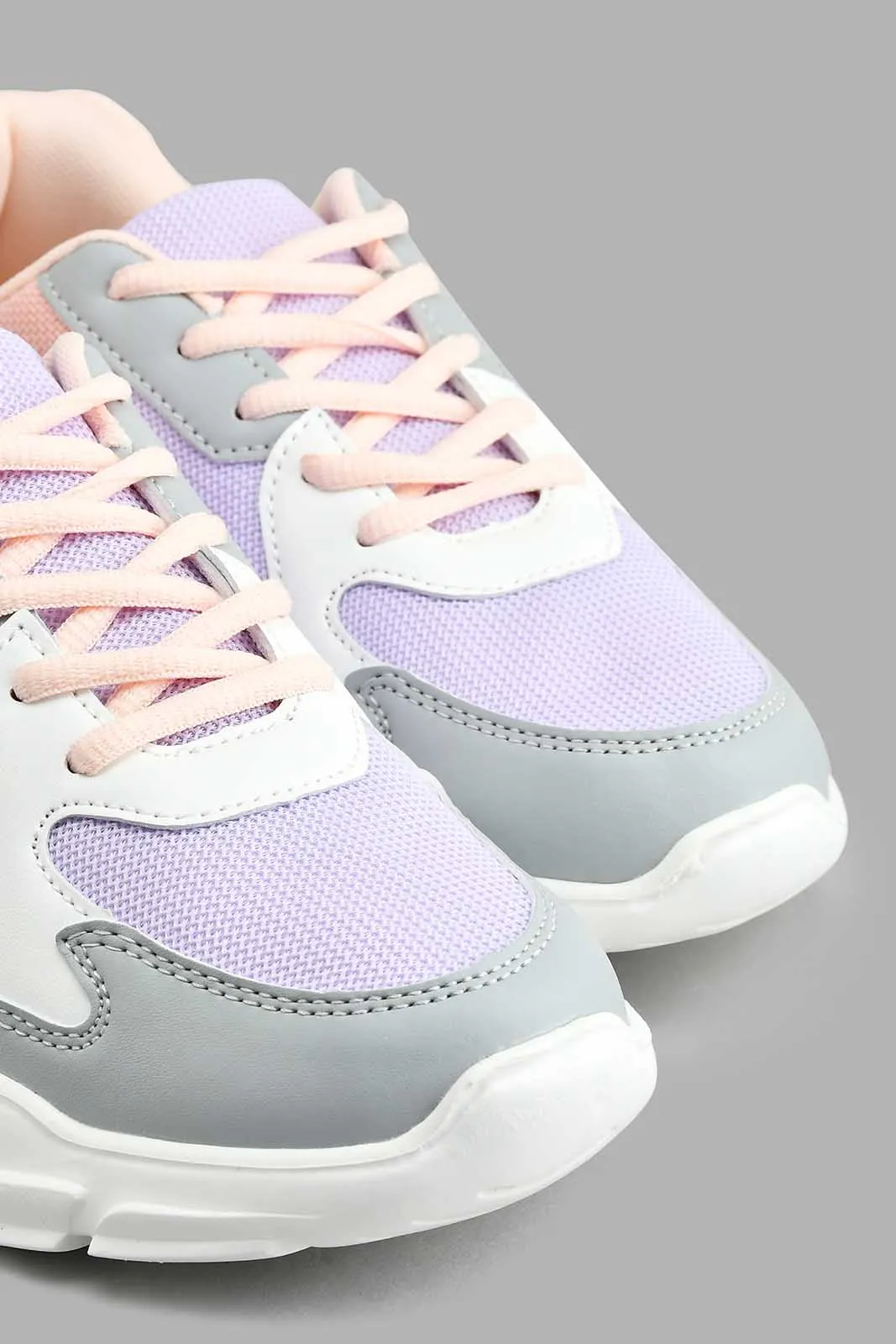 Grey Material Block Sneaker