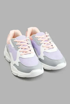 Grey Material Block Sneaker