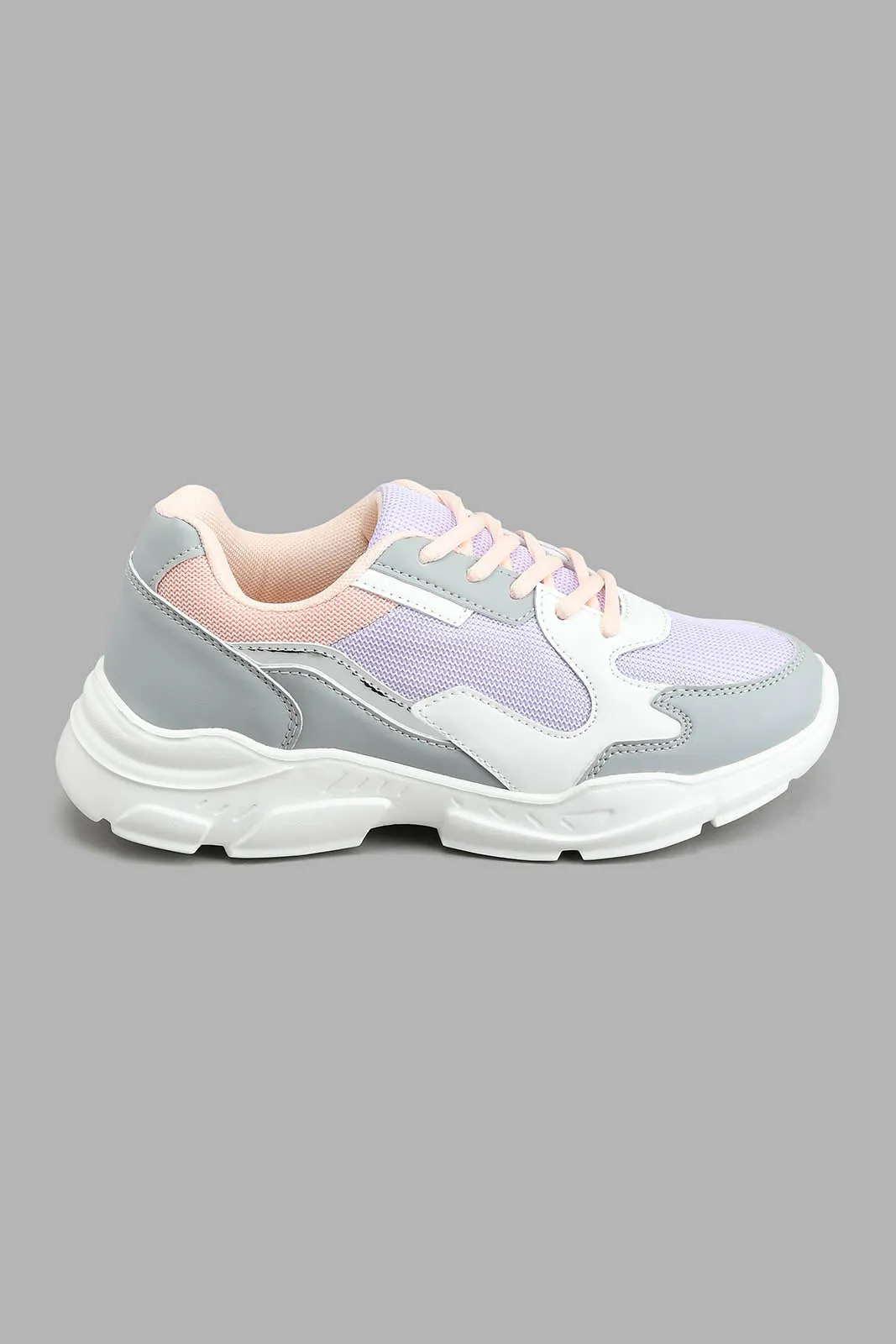 Grey Material Block Sneaker