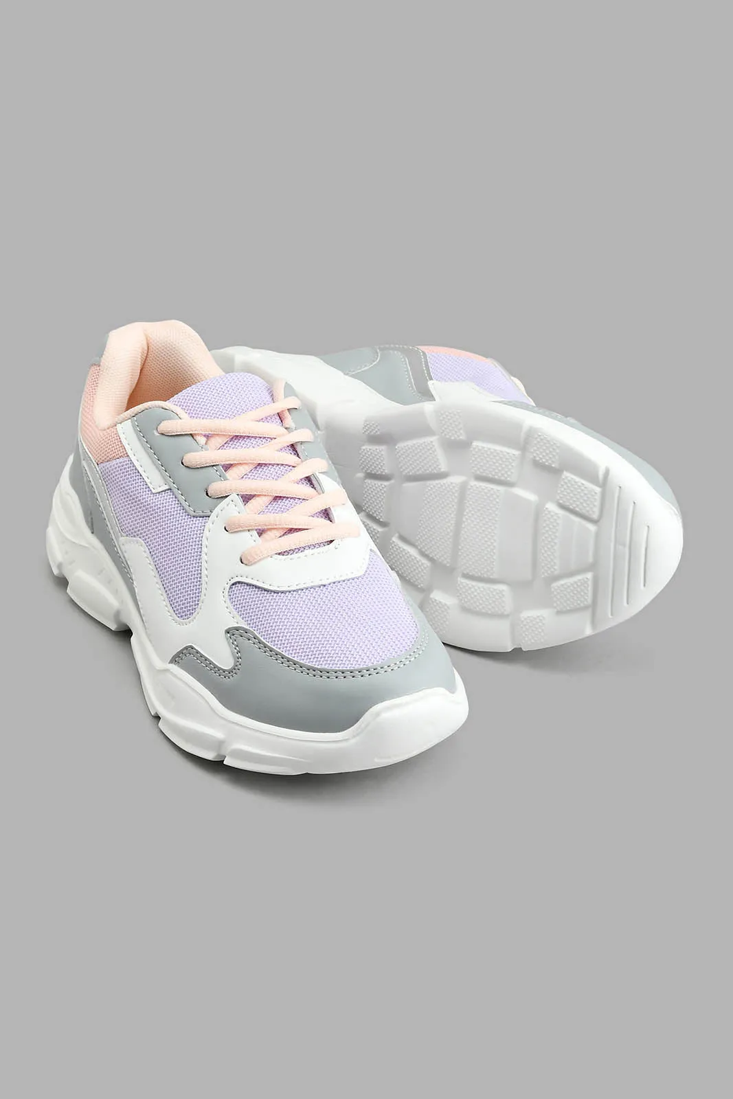 Grey Material Block Sneaker